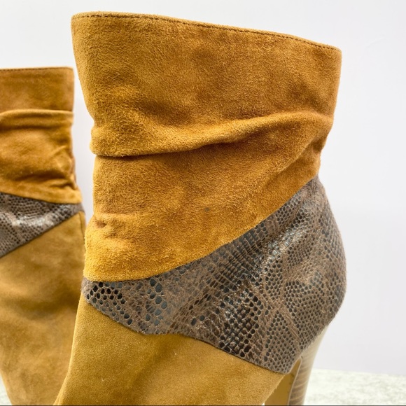 Bakers- Camel Suede Snake Print Slouch platform bootie 8.5 - Picture 5 of 9